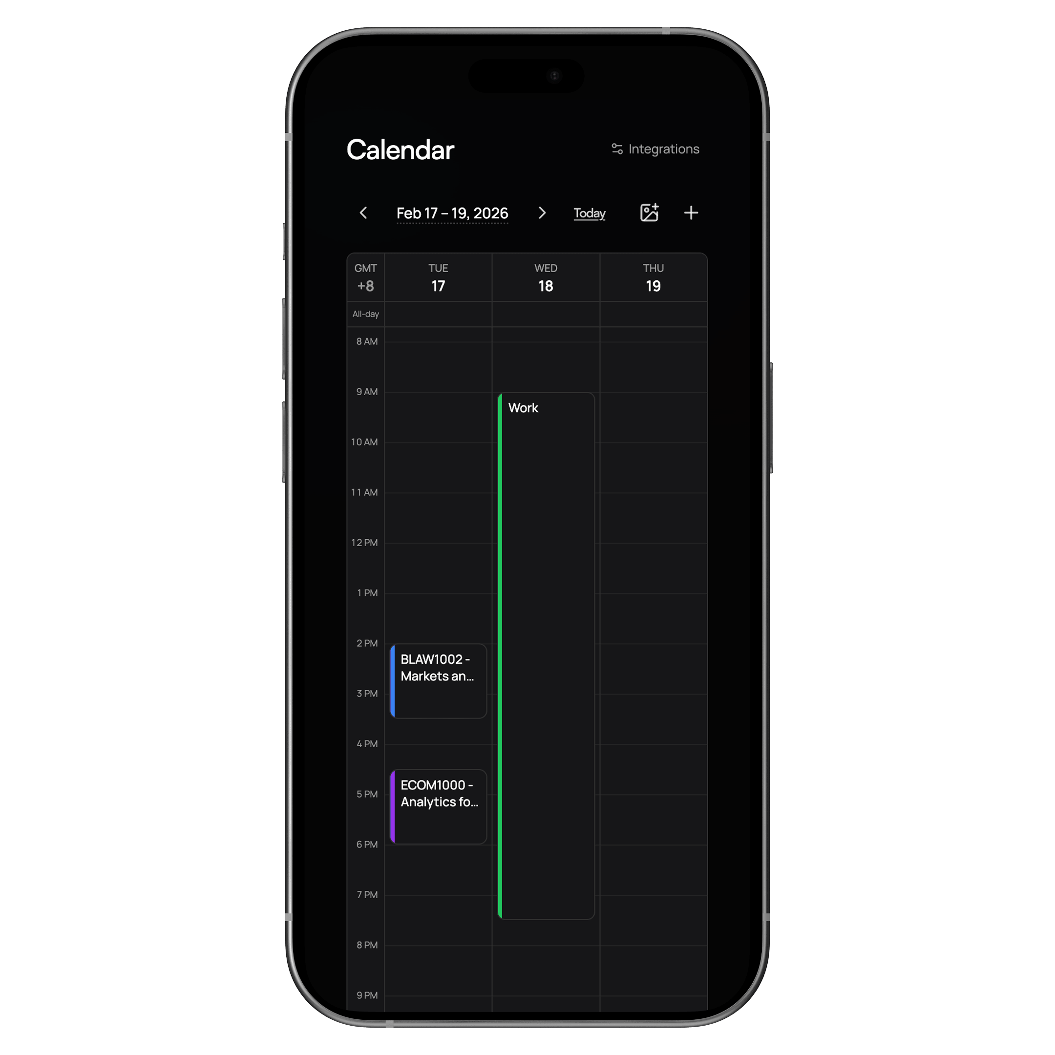 Complete calendar with all events